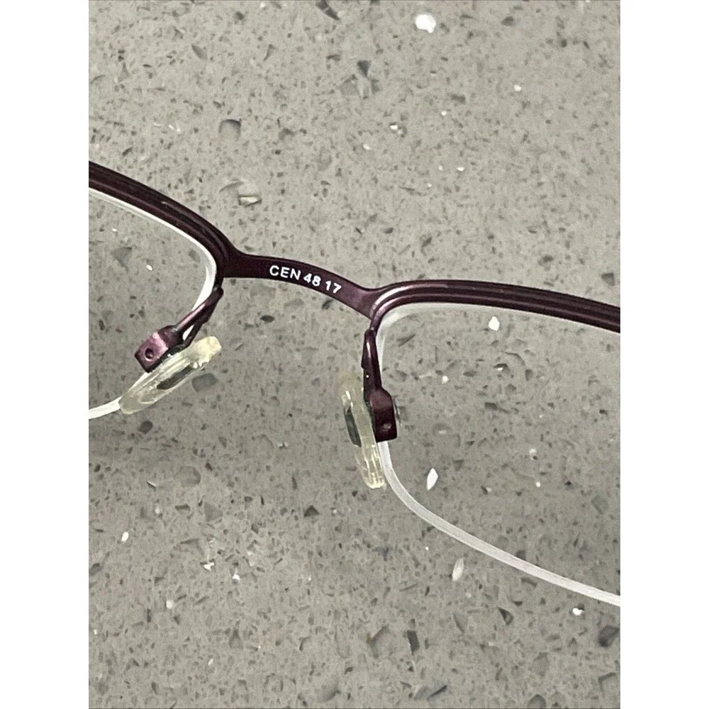 CEN ADP016 Eyeglasses 48-17-130 FRAMES ONLY BLK CEN Half Rim Purple bronze